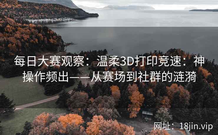 每日大赛观察：温柔3D打印竞速：神操作频出——从赛场到社群的涟漪