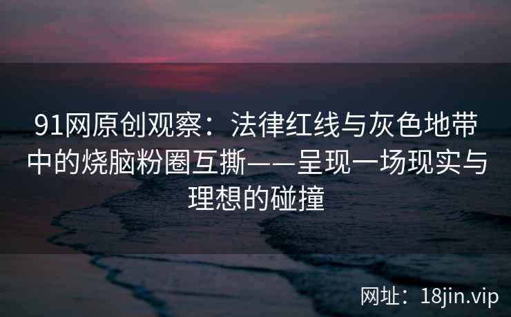 91网原创观察：法律红线与灰色地带中的烧脑粉圈互撕——呈现一场现实与理想的碰撞
