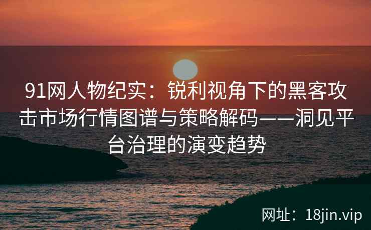 91网人物纪实：锐利视角下的黑客攻击市场行情图谱与策略解码——洞见平台治理的演变趋势