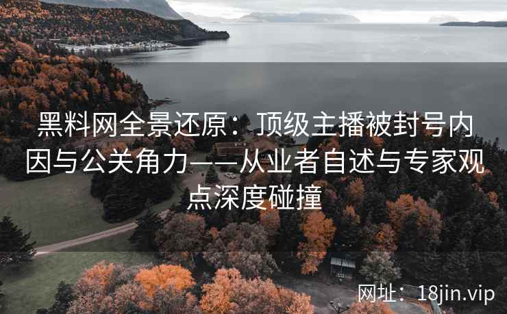 黑料网全景还原：顶级主播被封号内因与公关角力——从业者自述与专家观点深度碰撞